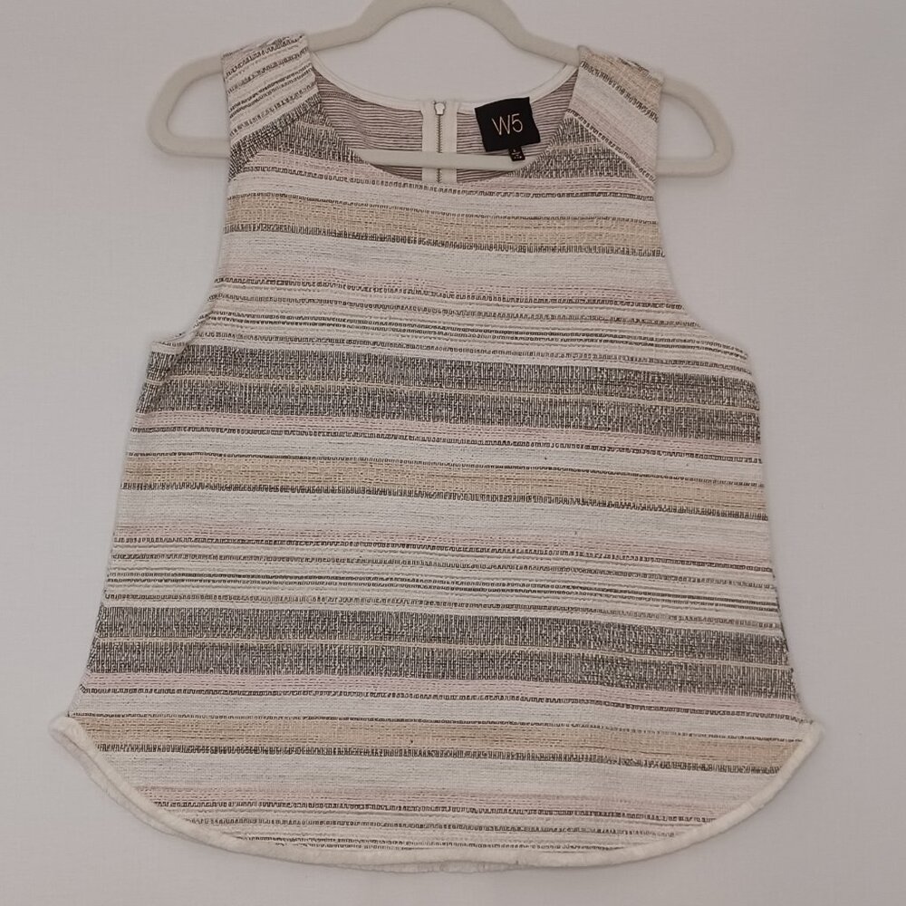 Women's W5 Earth Tone Striped Tank Top Size Large - Picture 1 of 6